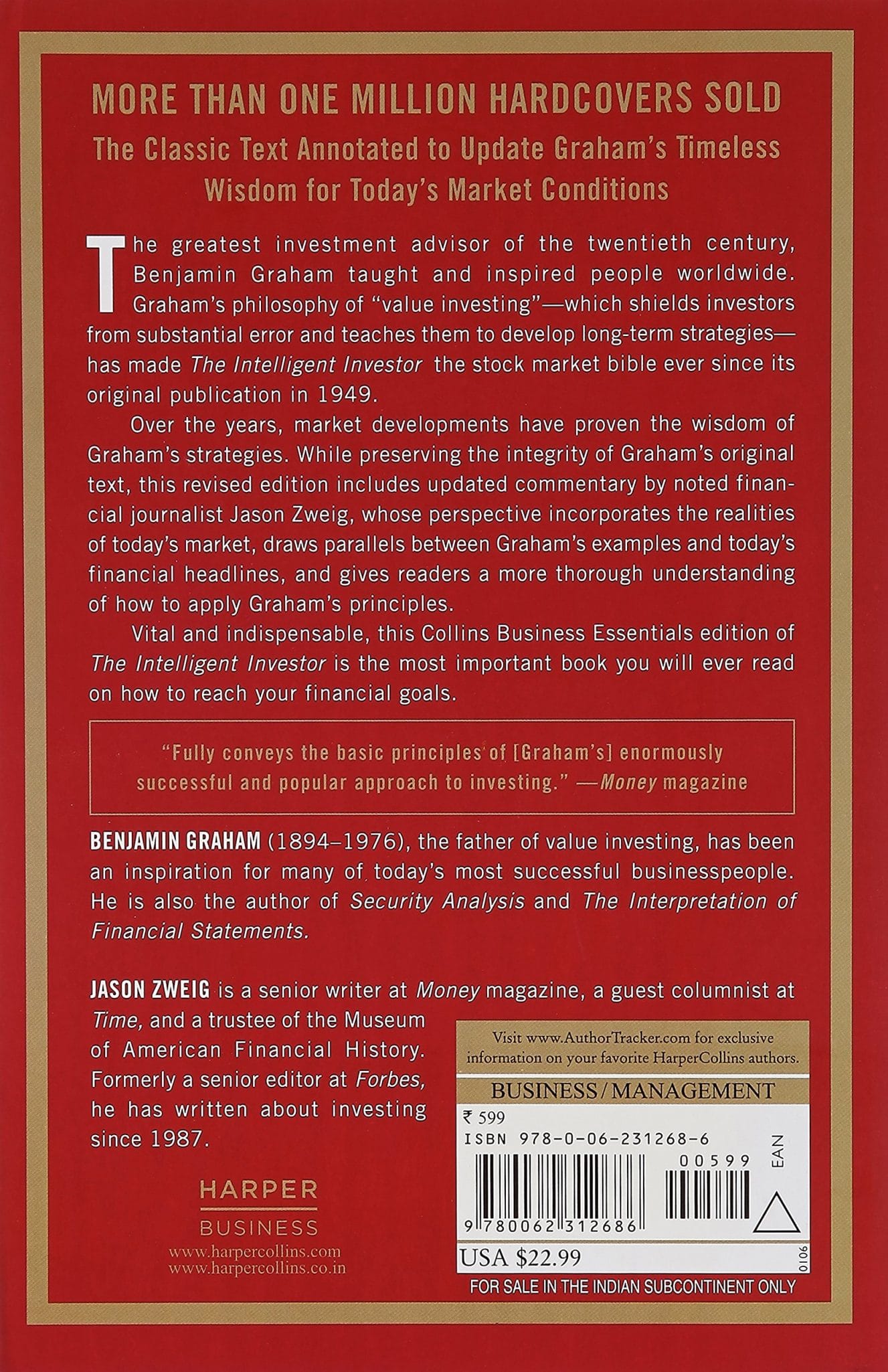Back cover of The Intelligent Investor by Benjamin Graham