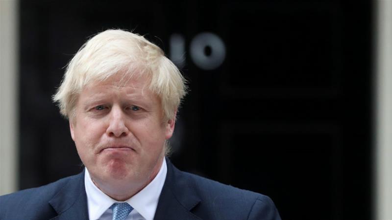 Boris johnson PM of the United Kingdom as he leaves Downing Street
