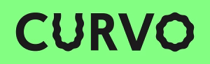 Stylized Curvo Logo on neon green background that links to Curvo home page